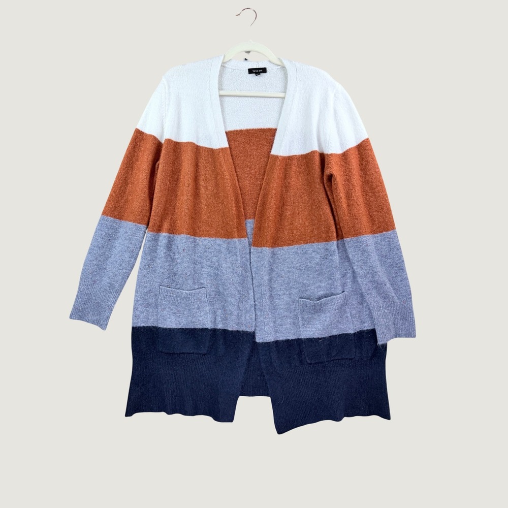 Verve Ami Cardigan Sweater Women L Multicolor Excellent Soft Cozy Open Front